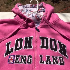 2xl Pink Londonicons Zipped Hooded Jacket